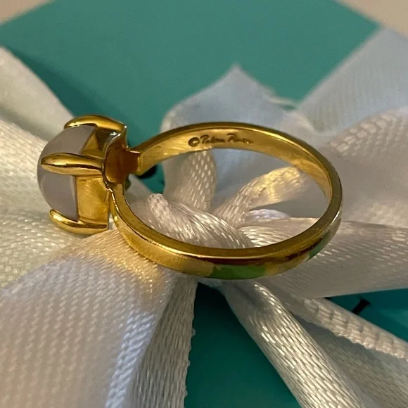 ❌SOLD❌Tiffany RARE gold chalcedony sugar stack ring size 6.25 - Picture 3 of 10